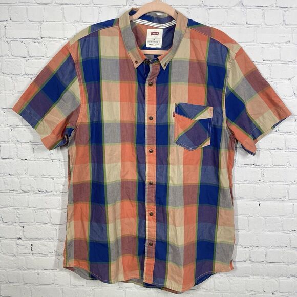 Levi's Other - Levis Shirt Mens XXL Plaid Multicolor Checkers Short Sleeve Western